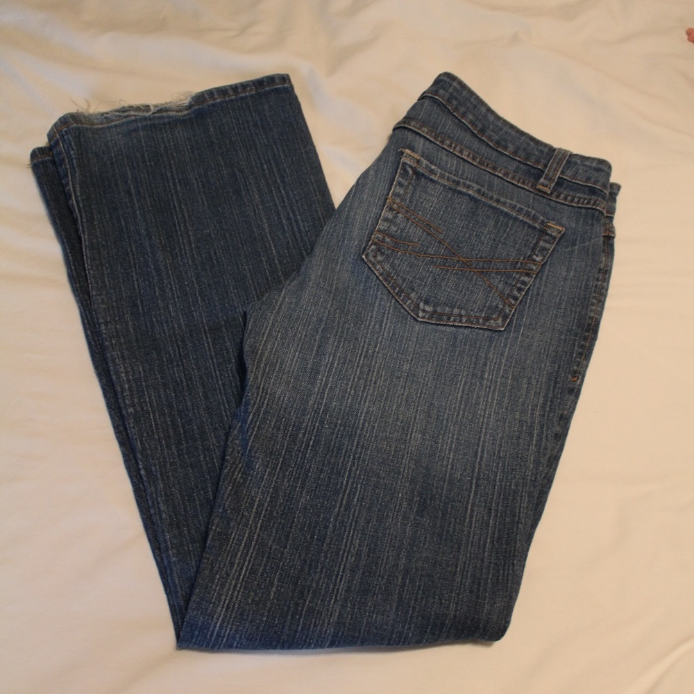 Aeropostale Stretch Boot Leg Jeans Distressed Hems